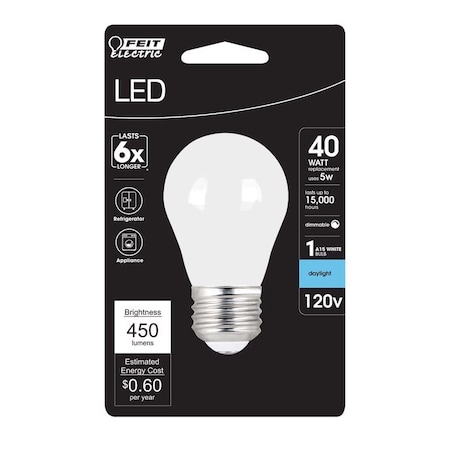 Feit Electric Feit A15 E26 (Medium) Filament LED Bulb Daylight 40 Watt Equivalence BPA1540W950CAFI